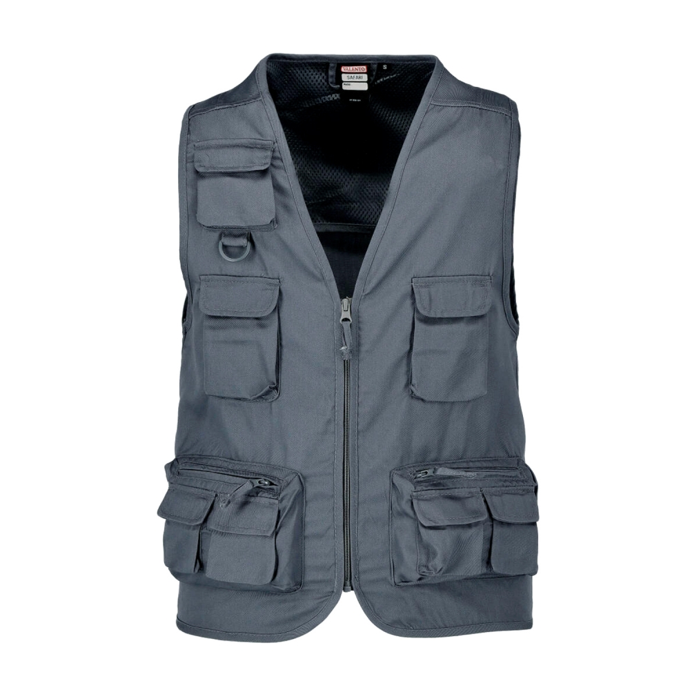 COLETE MULTIBOLSOS POLIESTER/ALGODÃO  0601057 AZUL-S