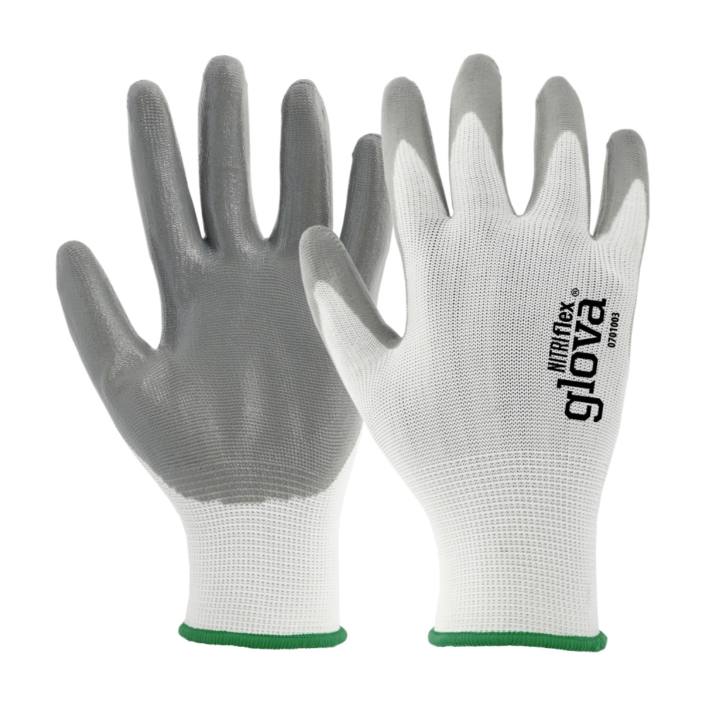 LUVA NYLON REVESTIMENTO NITRILO CINZA     0701003-08