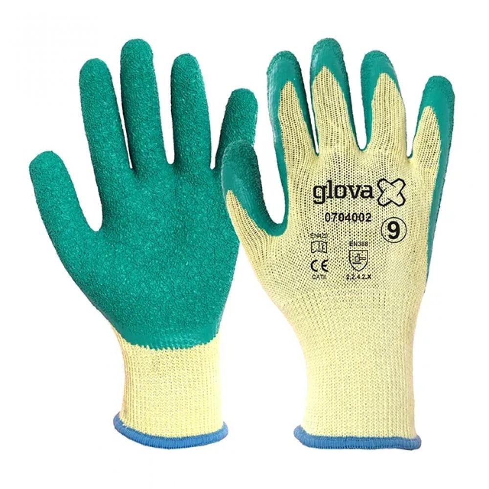 LUVA LATEX VERDE c/SUPORTE     0704002-10