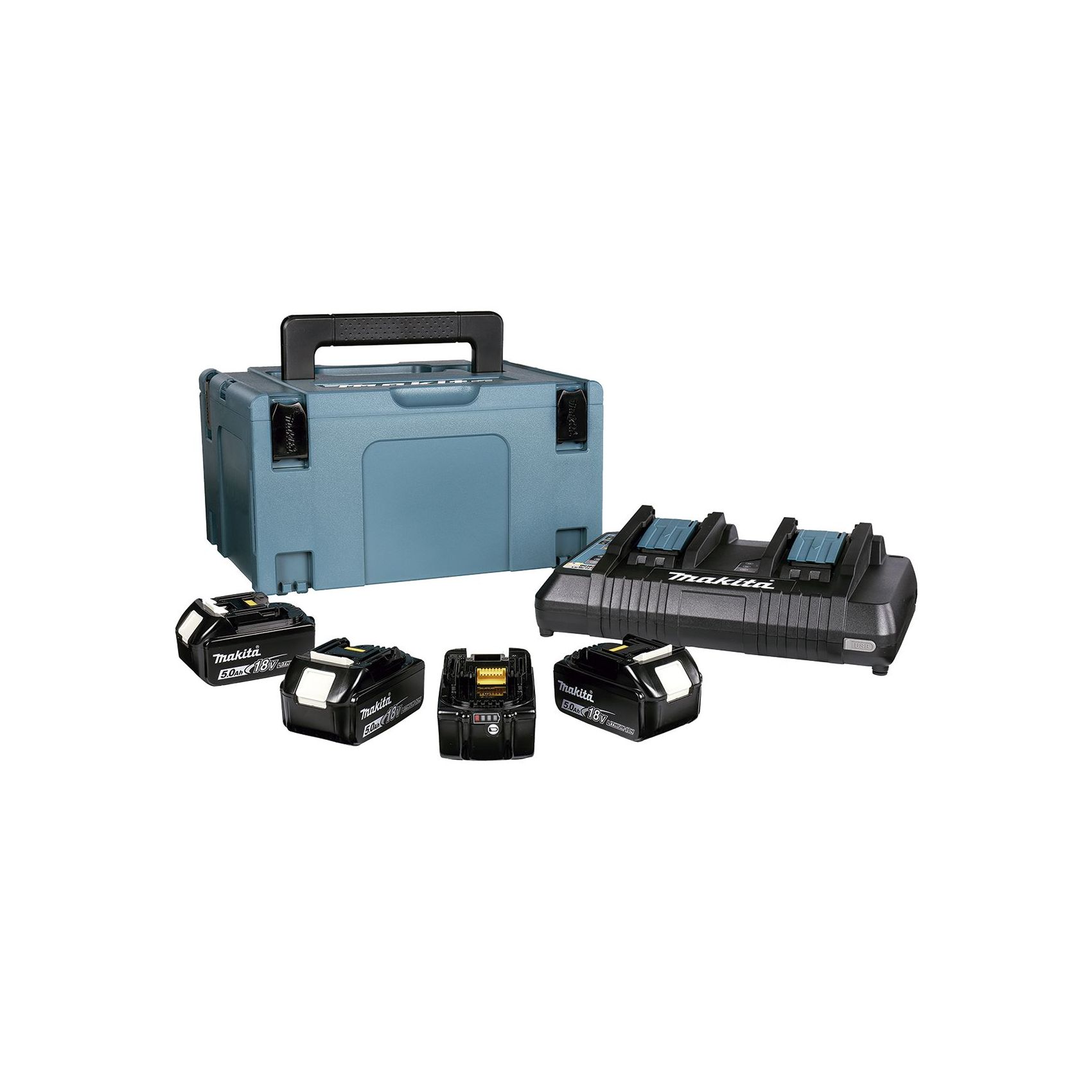 KIT 4 BATERIAS BL1850B + MULTICARREGADOR DC18RD  197626-8