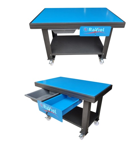 BANCADA DESMONTAGEM MOTORES c/RODAS E DRENAGEM 1200x650