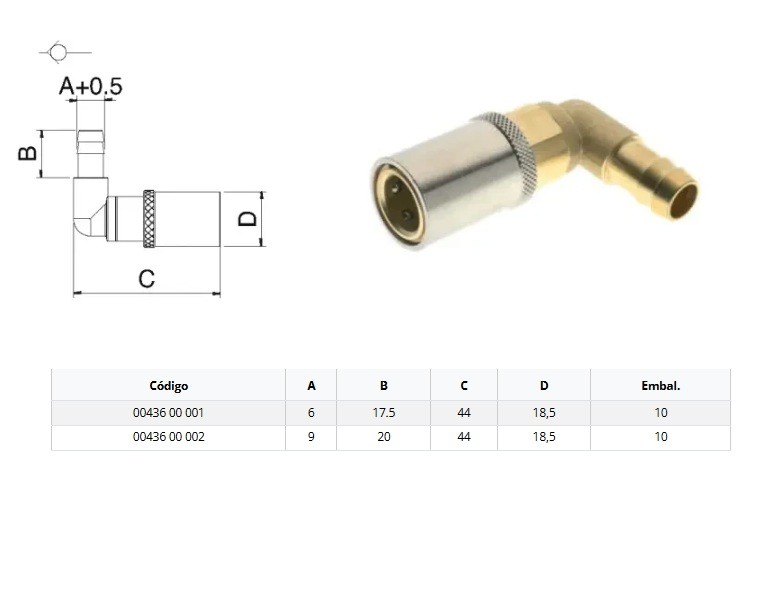TOMADA 90º p/TUBO       436