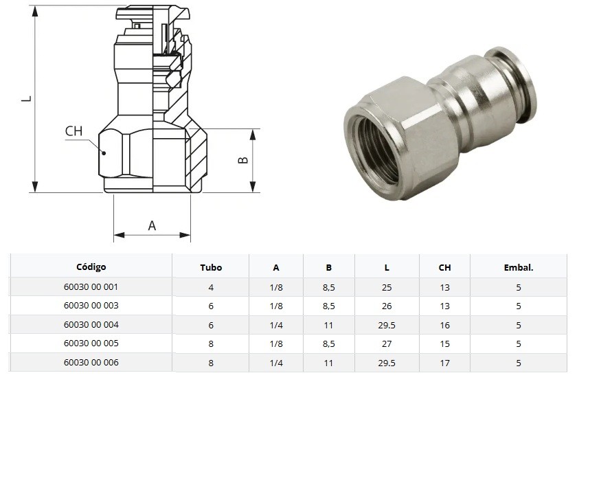 CONEXÃO RAPIDA INOX RECTO    60030 