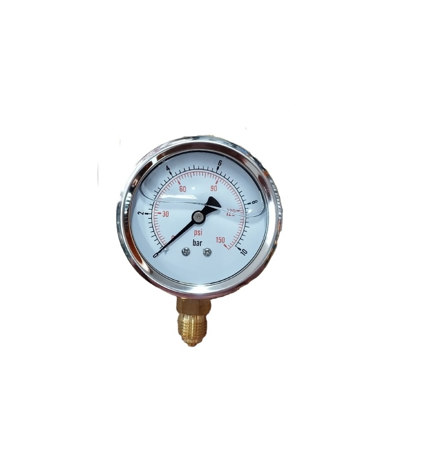 MANOMETRO D63 0-10 BAR 1/4M VERT. GLI-INOX  VAE351014