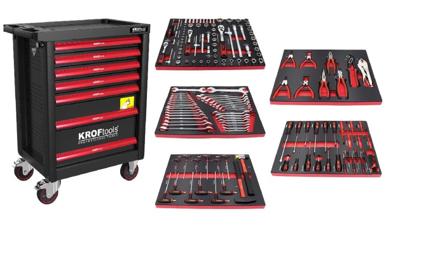 CARRO 7 GAVETAS 160 FERRAMENTAS  PRET   8621